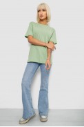Футболка жіноча однотонна  -уцінка, колір оливковий, 129R8900-1-U оптом - фото № 1