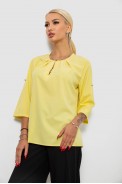 Блуза однотонна  -уцінка, колір жовтий, 230R1121-1-U-13 - фото № 2