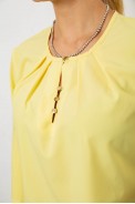 Блуза однотонна  -уцінка, колір жовтий, 230R1121-1-U-13 - фото № 4