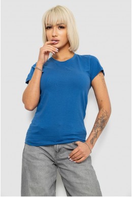 Футболка женская однотонная  -уценка, цвет синий, 129R8900-U-1