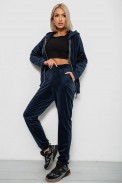 Спортивный костюм женский велюровый, цвет синий, 257R4122 - фото № 2