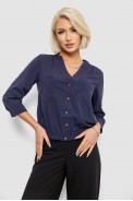 Блуза однотонная, цвет темно-синий, 230R91-2 - фото № 0