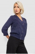 Блуза однотонная, цвет темно-синий, 230R91-2 - фото № 2