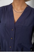 Блуза однотонная, цвет темно-синий, 230R91-2 - фото № 4