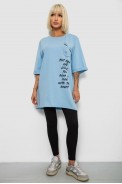 Футболка женская с принтом, цвет голубой, 244R2008 - фото № 1