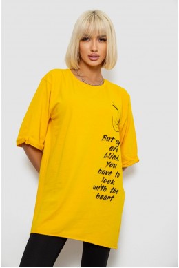 Футболка женская с принтом, цвет желтый, 244R2008