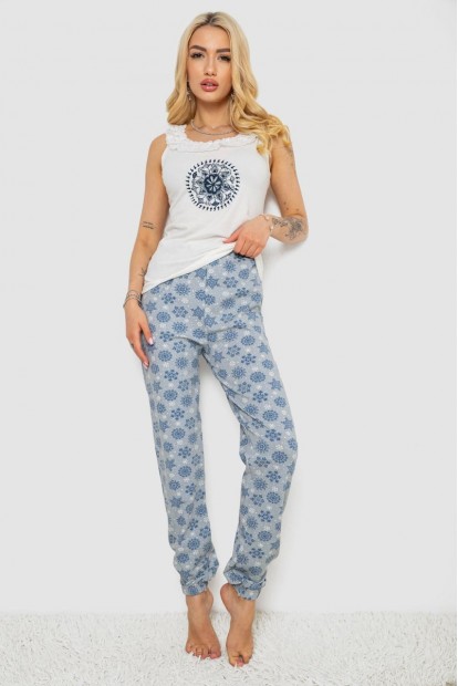 Пижама женская с принтом  -уценка, цвет молочный, 243R1484-021-U-5