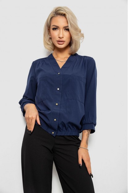 Блуза однотонная, цвет синий, 230R91-2