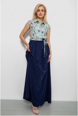 Платье с цветочным принтом, цвет мятно-синий, 230R79