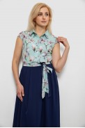 Платье с цветочным принтом, цвет мятно-синий, 230R79 - фото № 1