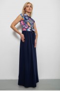 Платье с цветочным принтом, цвет темно-синий, 230R79 - фото № 2