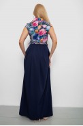 Платье с цветочным принтом, цвет темно-синий, 230R79 - фото № 3