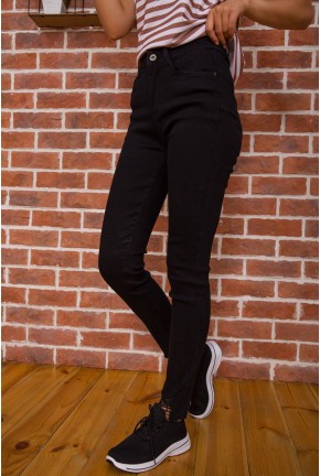 Жіночі стрейчеві джинси американки чорного кольору 131R2057
