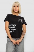 Футболка женская с принтом, цвет черный, 244R1022 - фото № 0