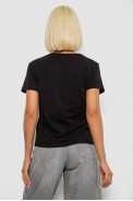 Футболка женская с принтом, цвет черный, 244R1022 - фото № 3