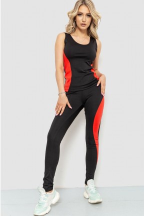 Спорт костюм жіночий, колір чорно-кораловий, 102R075