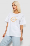 Футболка женская с принтом, цвет белый, 221R608 - фото № 2