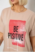 Футболка женская с принтом, цвет бежевый, 244R4011 - фото № 4