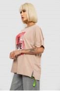 Футболка женская с принтом, цвет бежевый, 244R4011 - фото № 2