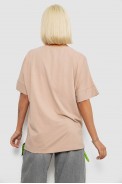 Футболка женская с принтом, цвет бежевый, 244R4011 - фото № 3