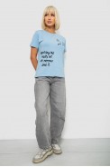 Футболка женская с принтом, цвет голубой, 244R1022 - фото № 1
