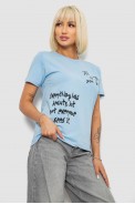 Футболка женская с принтом, цвет голубой, 244R1022 - фото № 2