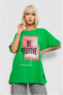 Футболка жіноча з принтом, колір зелений, 244R4011