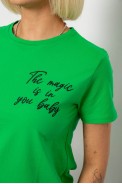 Футболка женская с принтом, цвет зеленый, 244R1022 - фото № 4