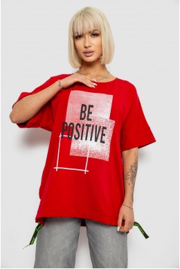 Футболка жіноча з принтом, колір червоний, 244R4011