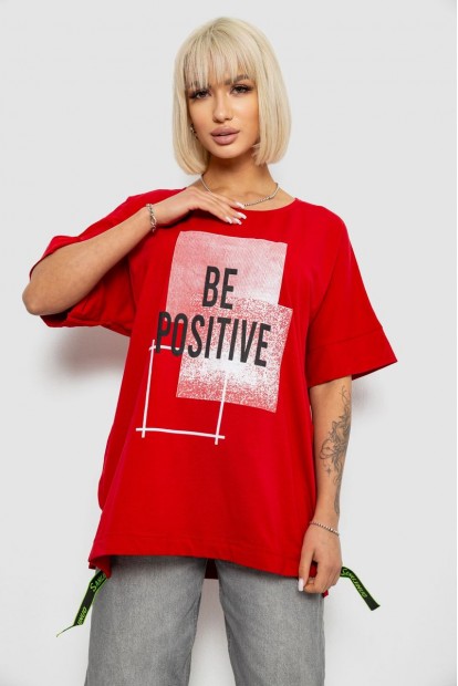 Футболка жіноча з принтом, колір червоний, 244R4011