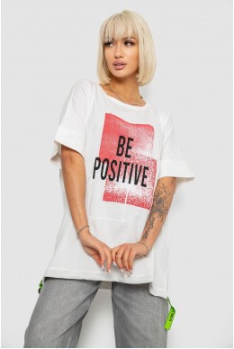 Футболка женская с принтом, цвет молочный, 244R4011