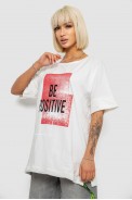 Футболка женская с принтом, цвет молочный, 244R4011 - фото № 2