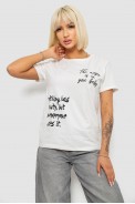 Футболка женская с принтом, цвет молочный, 244R1022 - фото № 0