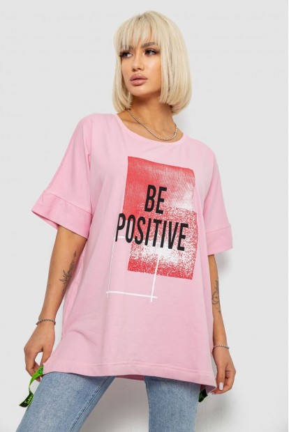 Футболка жіноча з принтом, колір рожевий, 244R4011
