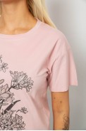 Футболка жіноча з принтом, колір персиковий, 221R2807 - фото № 4