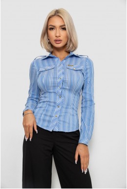 Рубашка классическая в полоску, цвет голубой, 230R646-1