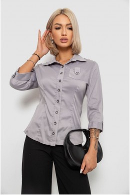 Рубашка классическая в полоску, цвет серый, 230R645