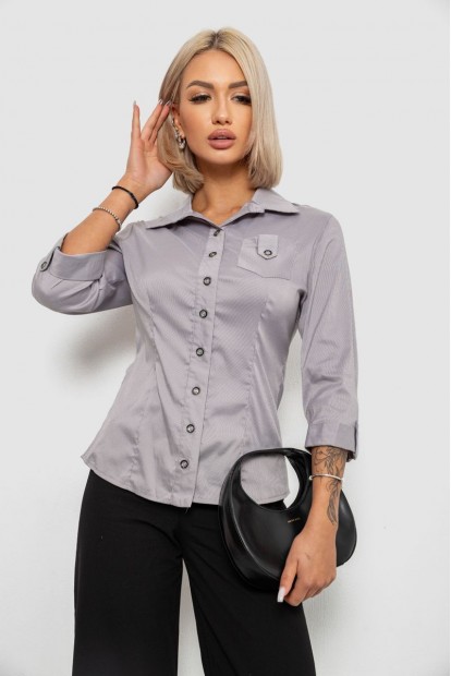 Рубашка классическая в полоску, цвет серый, 230R645