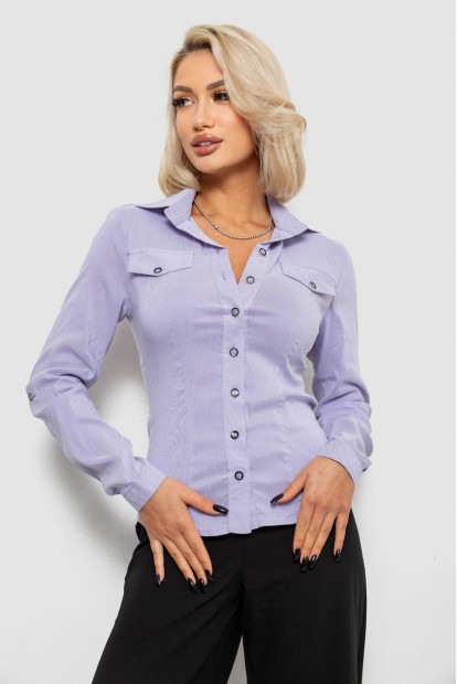 Сорочка класична в смужку  -уцінка, колір бузковий, 230R641-5-U-48