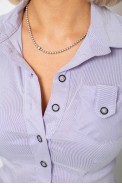 Сорочка класична в смужку, колір бузковий, 230R645 оптом - фото № 4
