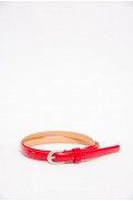 Жіночий лаковий ремінець червоно-сріблястого кольору 196R1010W31 - фото № 0