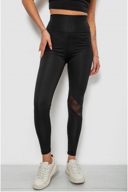 Лосини жіночі однотонні, колір чорний, 214R001L