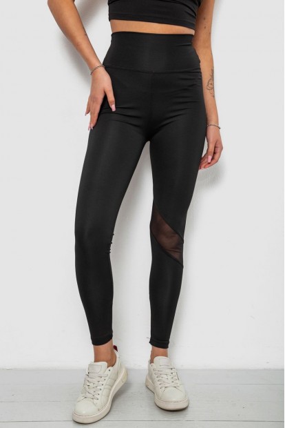 Лосини жіночі однотонні, колір чорний, 214R001L