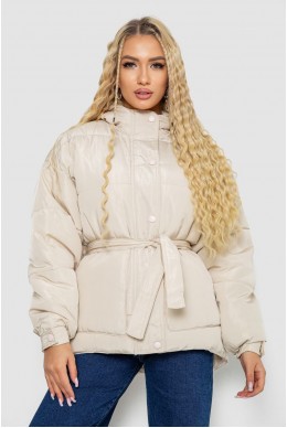 Куртка женская демисезонная с поясом  -уценка, цвет светло-бежевый, 207R2023-U