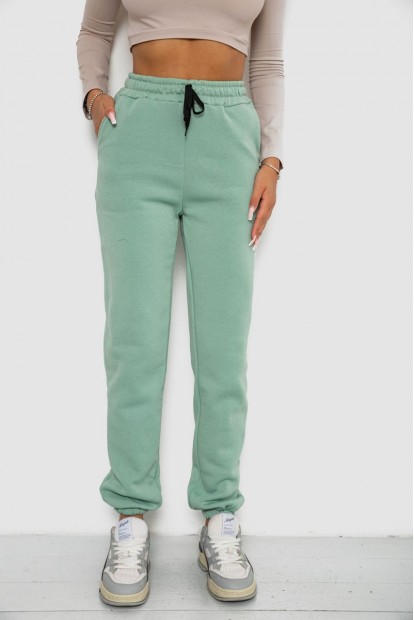 Спортивні штани жіночі на флісі  -уцінка, колір м'ятний, 238R57011-U-2