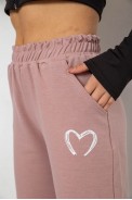 Спортивні штани жіночі  -уцінка, колір пудровий, 238R324-U-8 - фото № 4