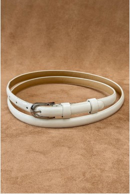 Ремінь жіночий лаковий, колір білий, 196R1010W31