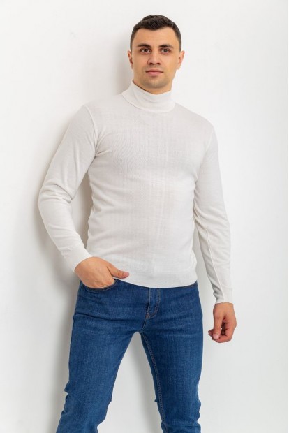 Светр чоловічий однотонний  -уцінка, колір білий, 161R1770-U-3
