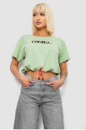 Футболка жіноча з принтом, колір оливковий, 244R2306 оптом - фото № 0