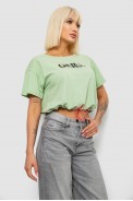 Футболка жіноча з принтом, колір оливковий, 244R2306 оптом - фото № 2